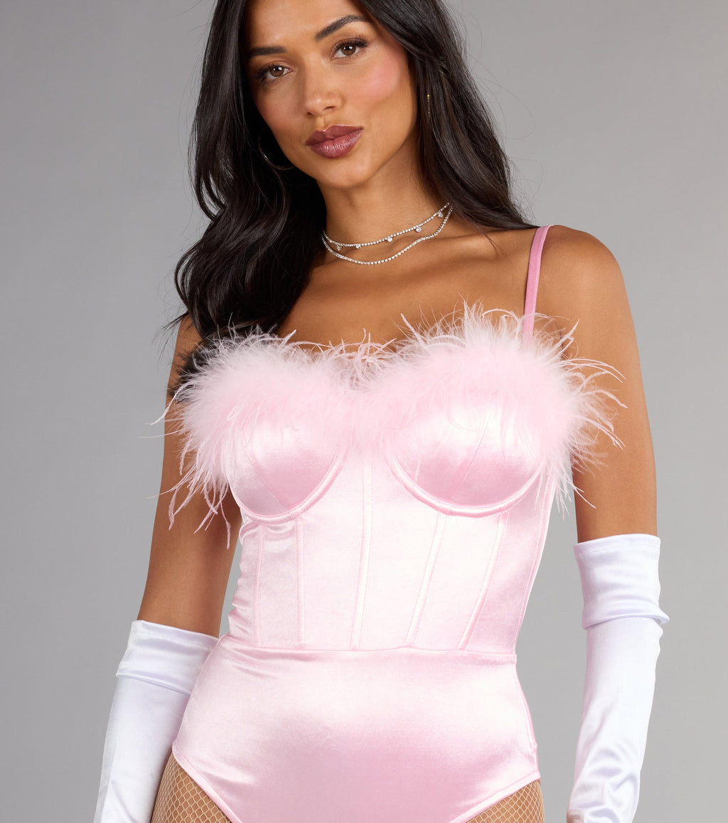 Iconic Bunny Satin Corset Bodysuit